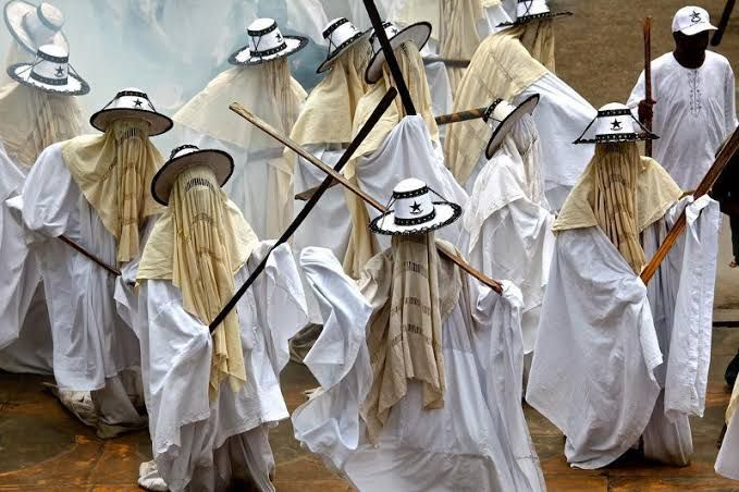 Masquerades at the Eyo Festival in Lagos