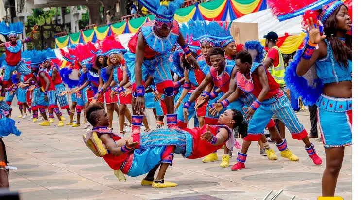 Lively parade during Lagos Carnival