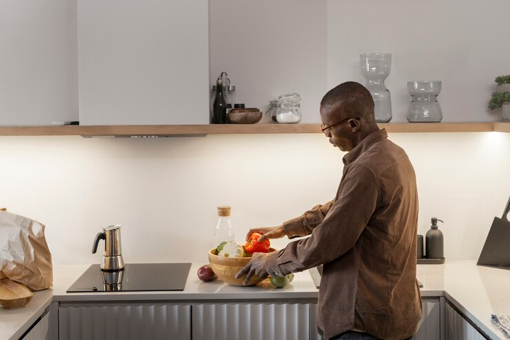 Fully equipped kitchen in a Lagos shortlet apartment