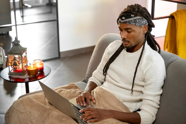 
"Comfortable work desk setup with fast Wi-Fi at a serviced apartment in Lagos